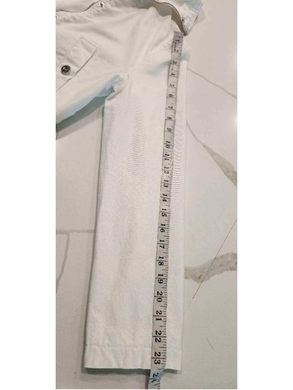 Michael Kors White Utility Cargo Jacket Women’s M Cotton Drawstring Zip Pockets - Picture 13 of 14